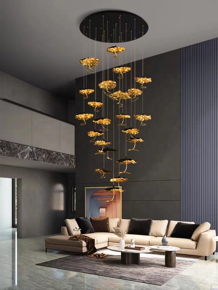 VEKO  luxury chandelier lotus leaf chandelier art lamps lighting fixtures modern pendant lamp