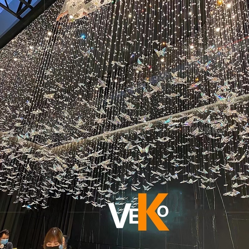 VEKO butterfly crystal chandeliers ceiling luxury chandelier modern dining room chandeliers manufacturer