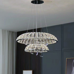 Modern LED crystal chandelier Led Round Pendant Lights luxury stainless steel chandelier for living room dining room