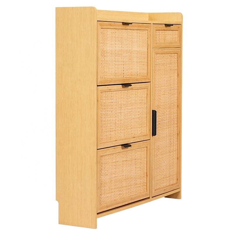 Free Stand Vertical Bamboo Cabinet Wooden Shoe Rack Organizer Shoes Rack Wood Cabinet Home Multifunctional Shoe Rack