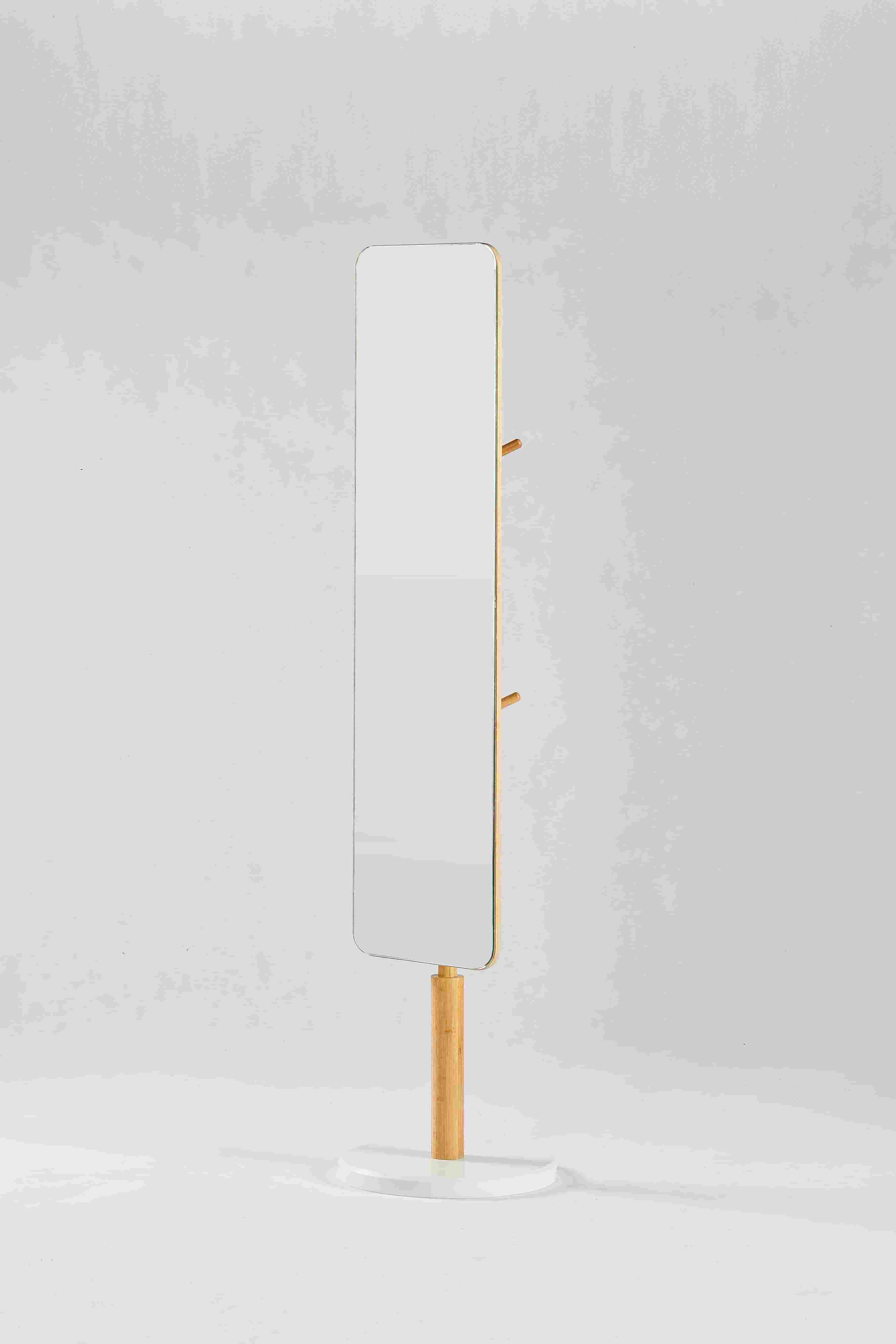 Vekoo Bamboo Coat Rack With Full-Length Mirror