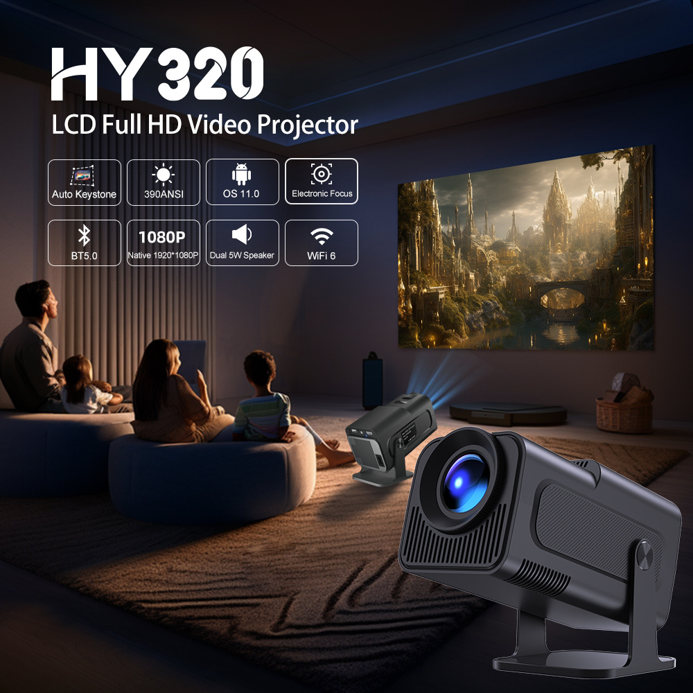 Topleo android projector full hd screen video mini LCD home Portable smart 4k 1080p android 11 hy320 Projector 1080p