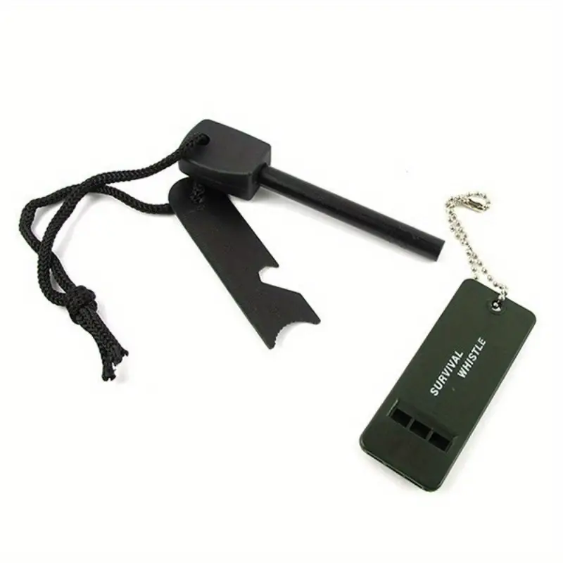 Wholesale Whistle Waterproof Flint Fire Steel Fire Starter Stick Survival Lighter for Camping Hiking Backpacking Gear