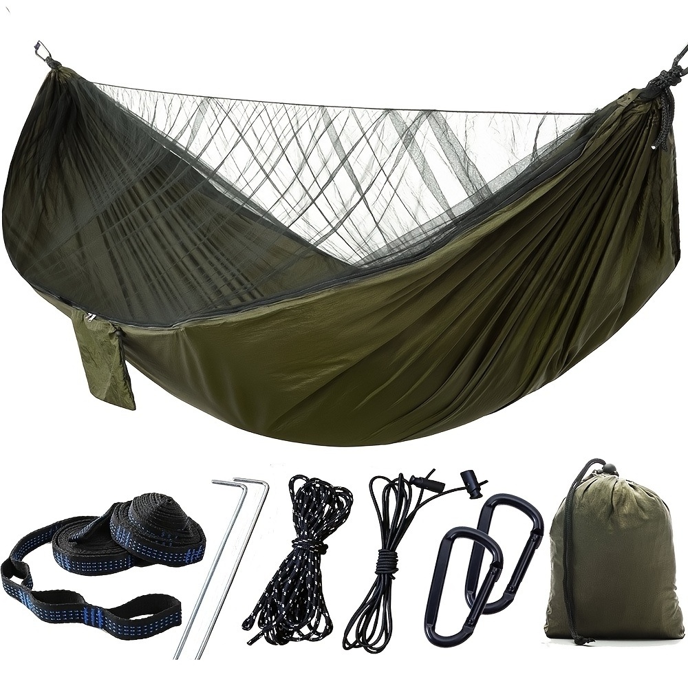 Camping Hammock Automatically Open Anti-Mosquito Mosquito Net for Quick & Easy Outdoor Double Parachute Setup