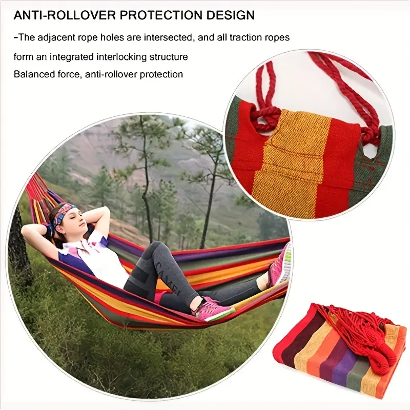 Factory Wholesale Custom Thickened Canvas Hammock Outdoor Hanging Chair Camping Swing Single Hammock