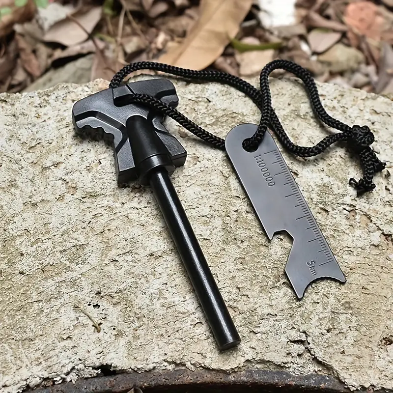 Hot Selling Multi-Tool Striker Flint Steel Fire Starter Survival Tool for Hiking and Emergency Situations with Ferro Rod