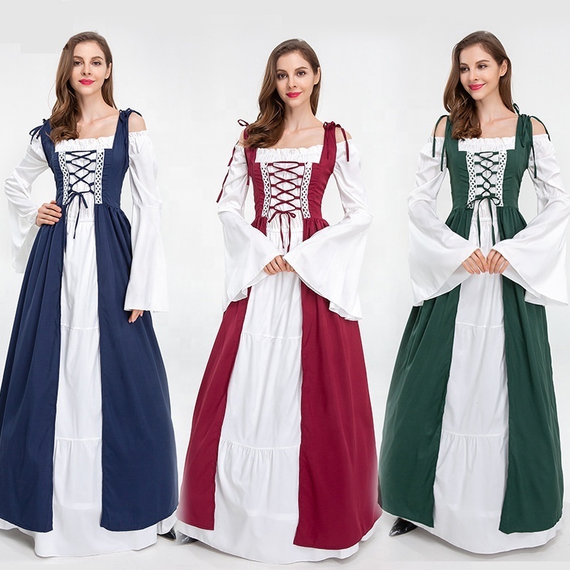 Performance Wear Medieval Peasant Dress Renaissance Clothes Irish Dancing Costume 1970s Victorian Dresses Vintage Clothing