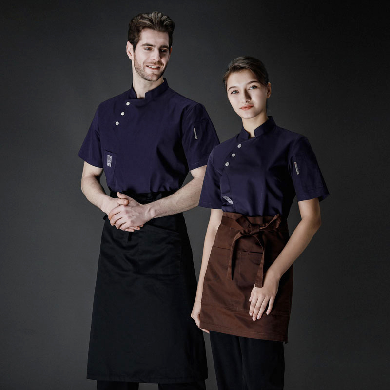 Manufacturer Custom Unisex Chef Restaurant Jacket Short Sleeve Chef Coat Men Women Kitchen Wear Waiter Bakery Uniform