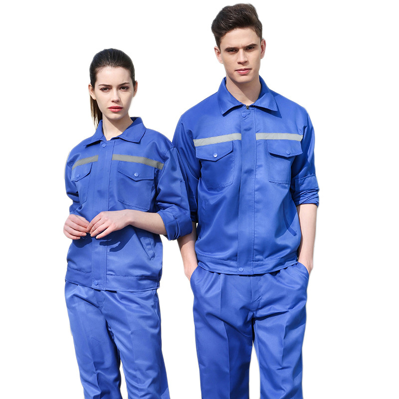 Custom Factory Warehouse Workshop Security Guard Coveralls Welding Clothes Reflective Strip Long Sleeve Work Uniform For Men