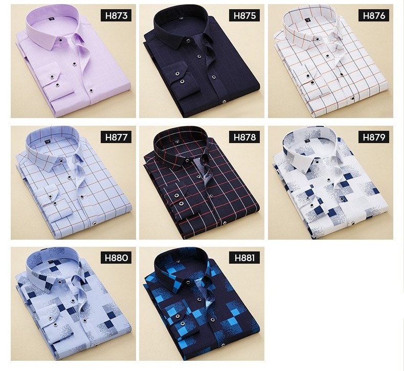 New Mens Fashion Button Down Formal Long Sleeve Plaids Check Dress Shirts