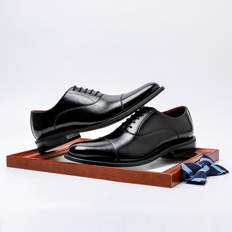 Handmade Oxford Dress Shoes Footwear Wedding Formal Suit Black Shoes Genuine Cow Men Leather Shoes