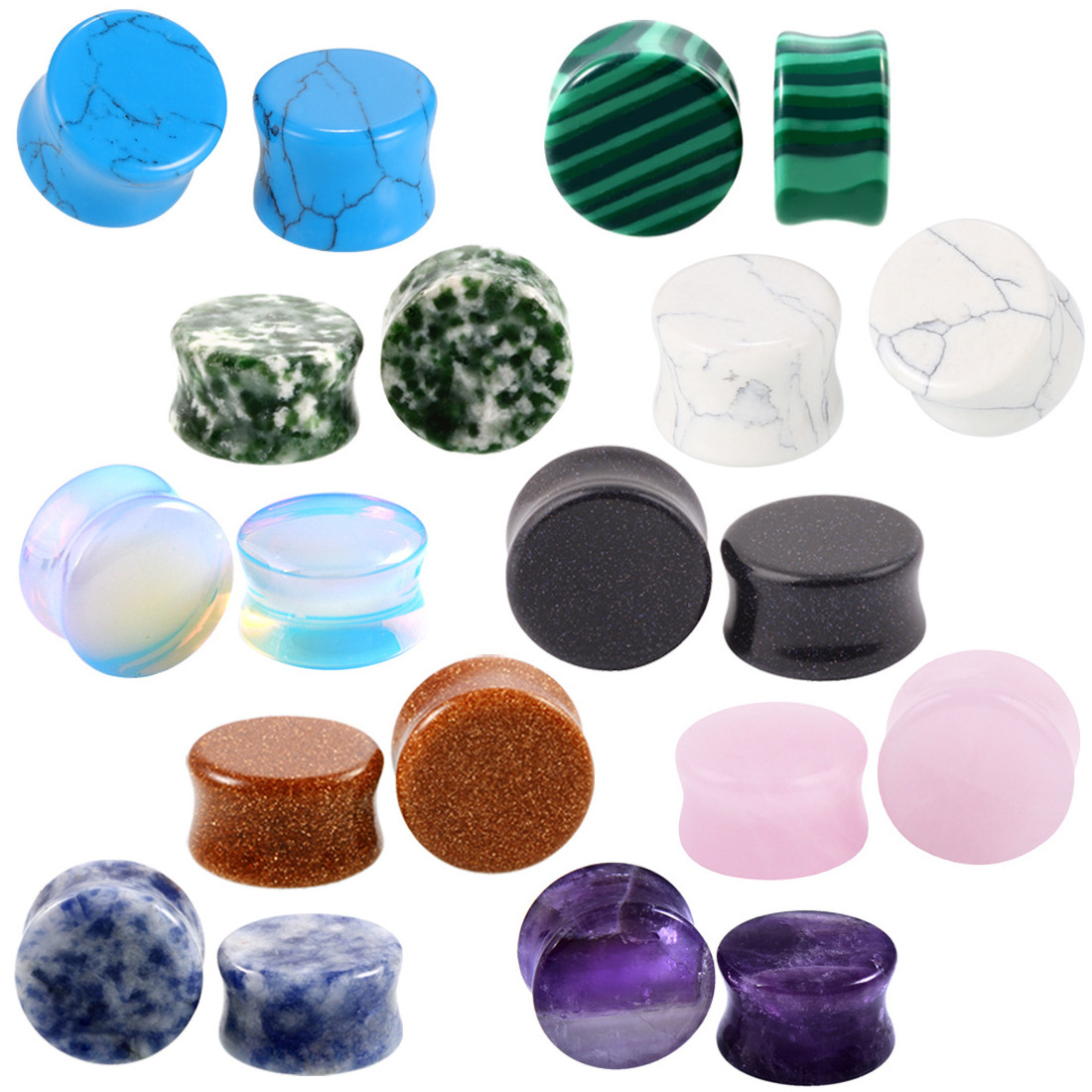 Body Piercing Jewelry Gauges Earrings Ear Plug Flesh Tunnel Piercing Expander Ear Stretcher Stone Ear Plugs