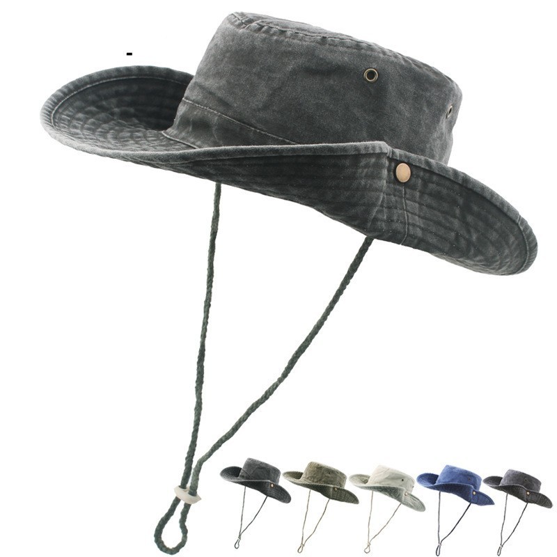 China Factory Manufactured wholesale Western cowboy hat men's outdoor camping climbing fisherman hat