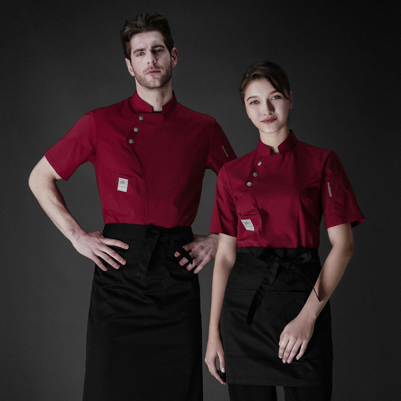 Manufacturer Custom Unisex Chef Restaurant Jacket Short Sleeve Chef Coat Men Women Kitchen Wear Waiter Bakery Uniform