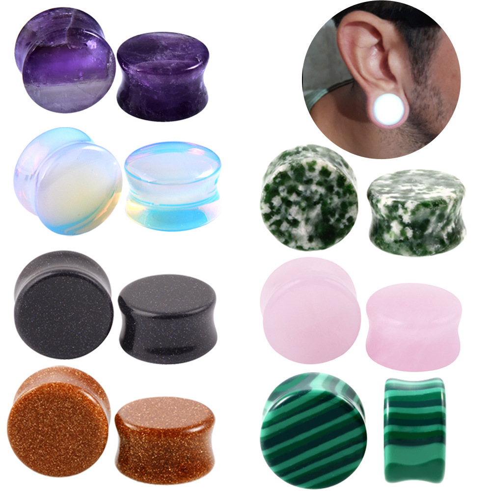 Body Piercing Jewelry Gauges Earrings Ear Plug Flesh Tunnel Piercing Expander Ear Stretcher Stone Ear Plugs