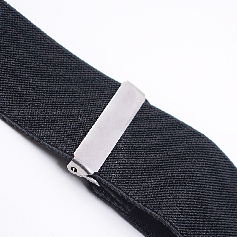 5cm/2 Inch Wide X Back 4 Strong Clips Adjustable Elastic Trouser Braces Straps Heavy Duty Big Size Work Suspenders for Men