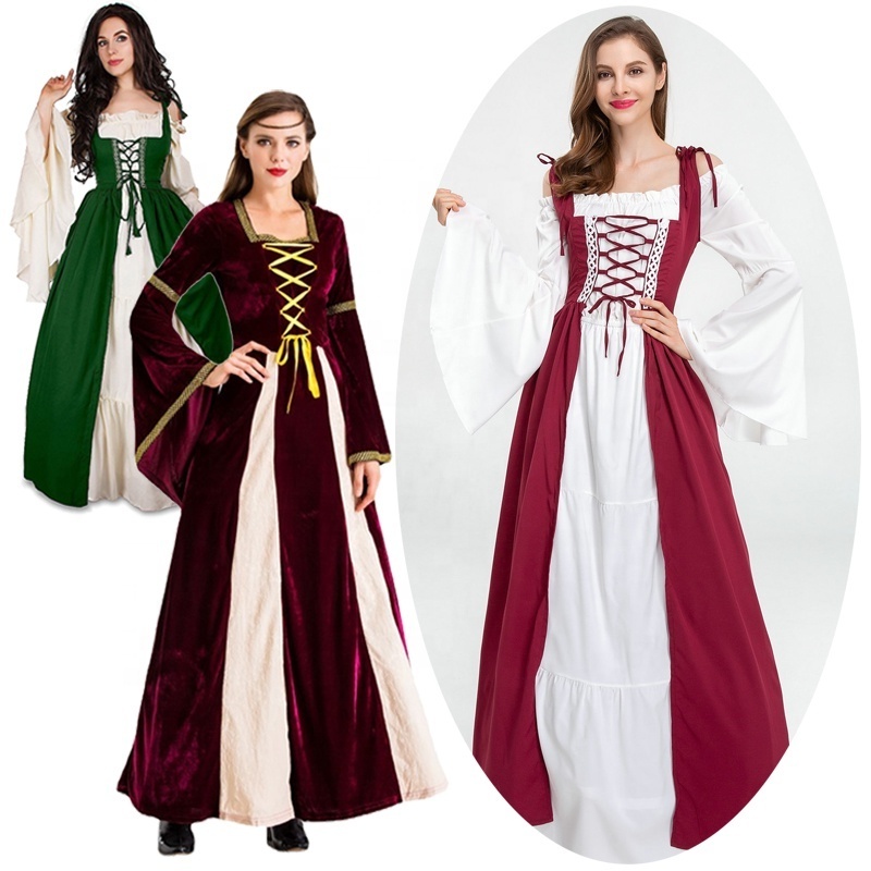 Performance Wear Medieval Peasant Dress Renaissance Clothes Irish Dancing Costume 1970s Victorian Dresses Vintage Clothing