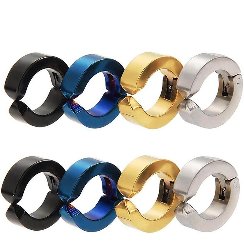 Stainless Steel Non-Piercing Earrings Ear Clip Fake Ear Hoops for Men and Women