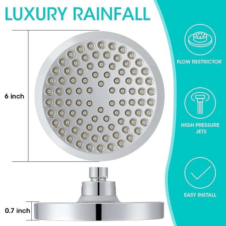 Customized Cheap Luxury Top Shower Rainfall Shower Head Overhead High Pressure Rain Shower Head