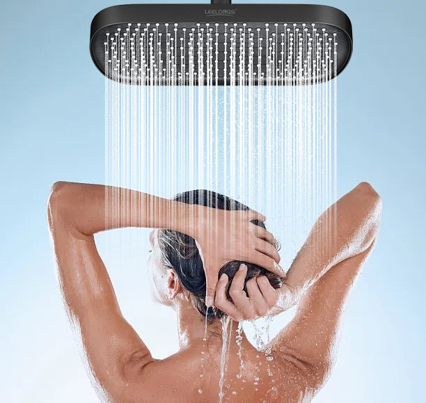 Matt Black Stainless Steel Rainfall Shower  Set  With Thermostatic Mixer