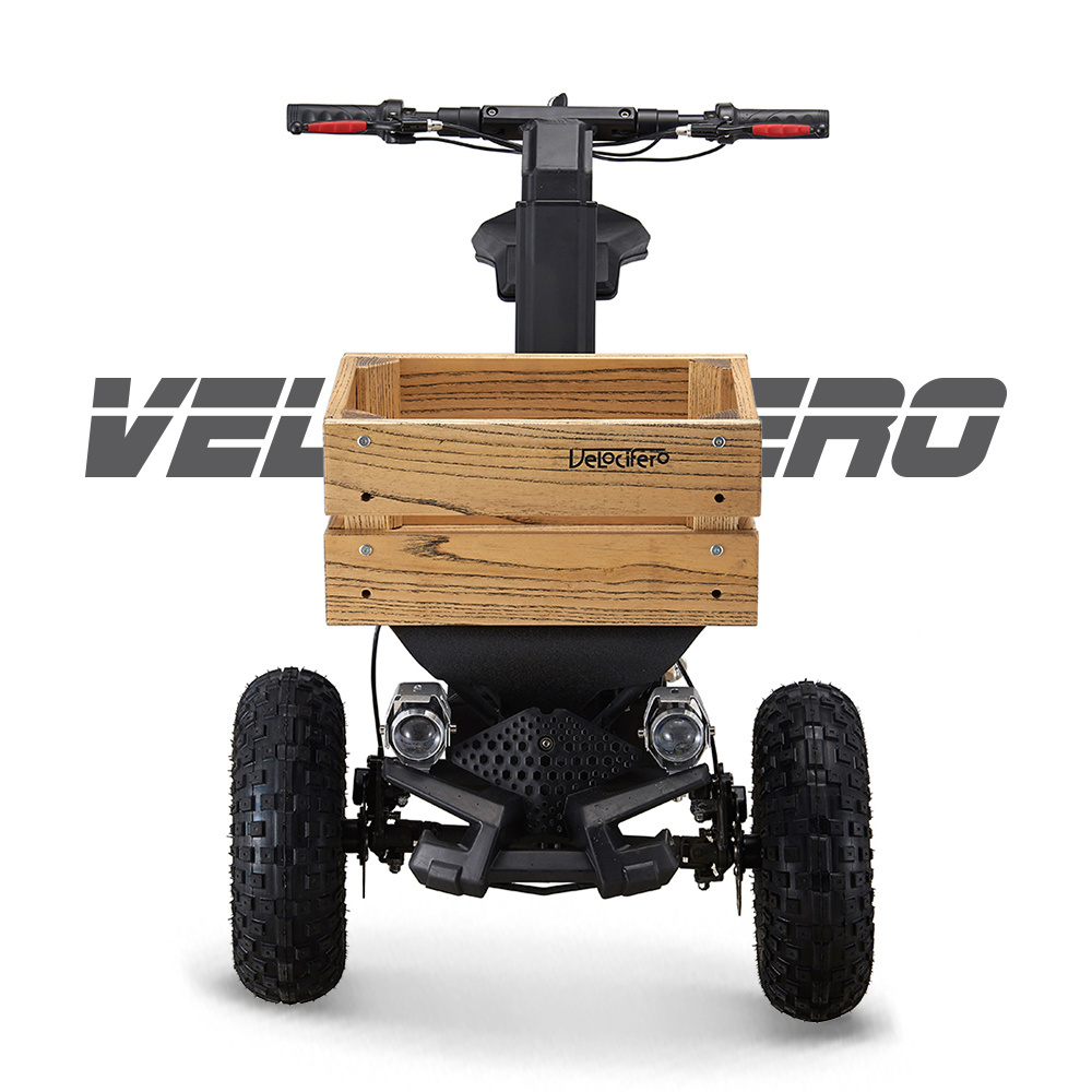 Velocifero Fat tire  foldable Detachable seat 3 wheels Fat tire electric scooter 2000W  motor EEC