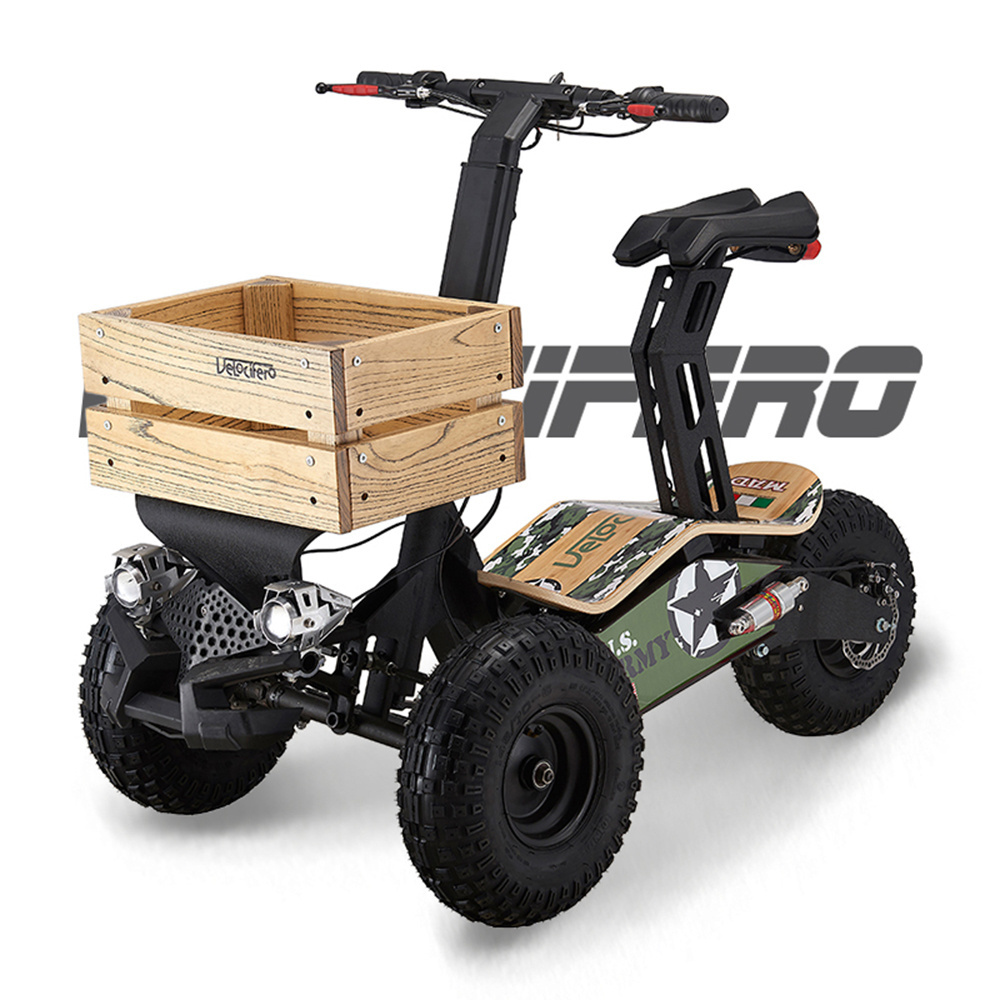 Italy design Velocifero MAD TRUCK off road e scooter golf 2000W 60V 20Ah 3 wheel Electric scooter with trailer EEC CE for Adult