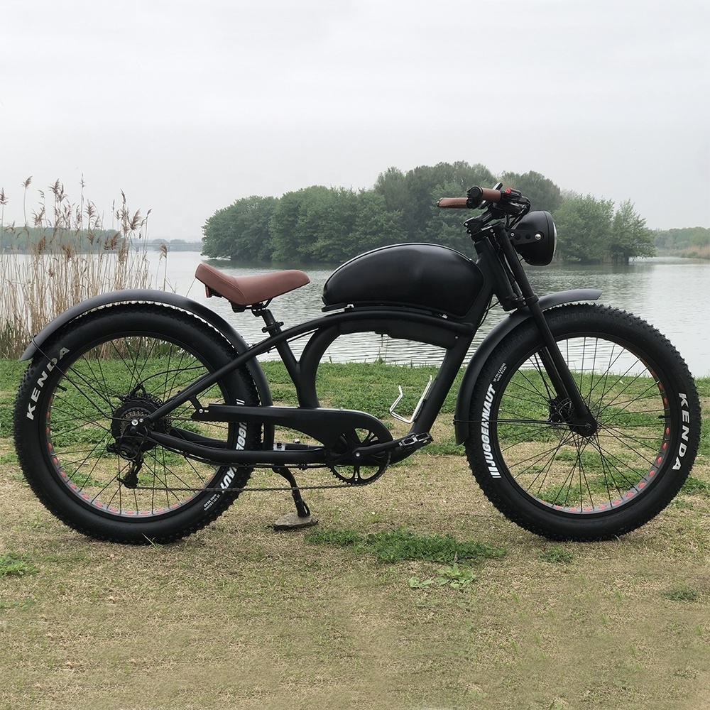 Velomove oem retro style super cafe racer ebike 500w 750w adult 26 inch fat tire electric bike