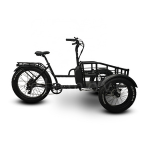 26/20'' Triciclo Electric Trike 1000W Motor Fat Tire 3 Wheel E Bike Tricycle Three Wheels Adult Cargo Electric Bike With Basket