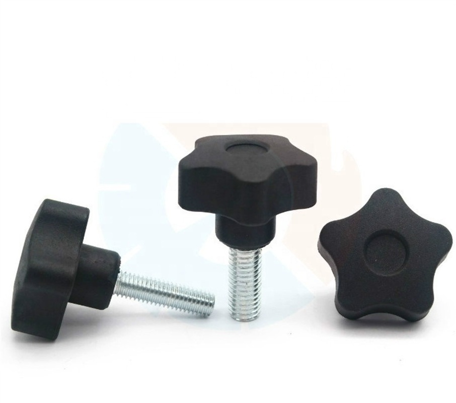 m6 thread plastic star grip knob, machine lobe knob