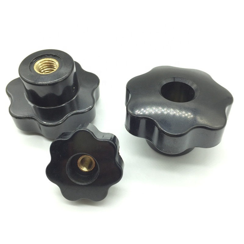 m6 thread plastic star grip knob, machine lobe knob