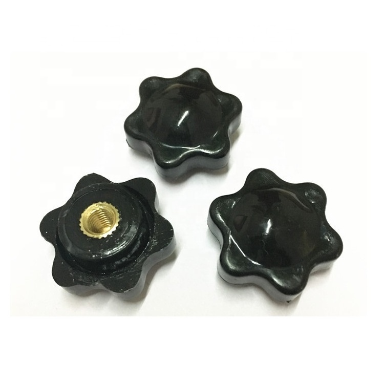 m6 thread plastic star grip knob, machine lobe knob