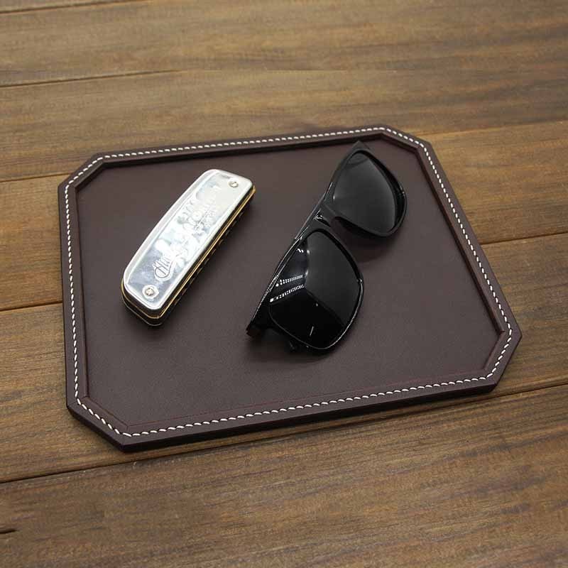 Leather Jewelry Catchall sunglasses Key Phone Coin Box Change Caddy Bedside Storage Box