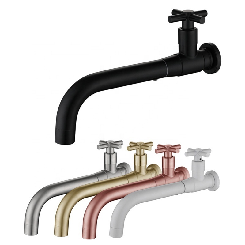 stainless steel 304 wall faucet bathroom concealed modern single hole wall mounted golden single cold water faucet