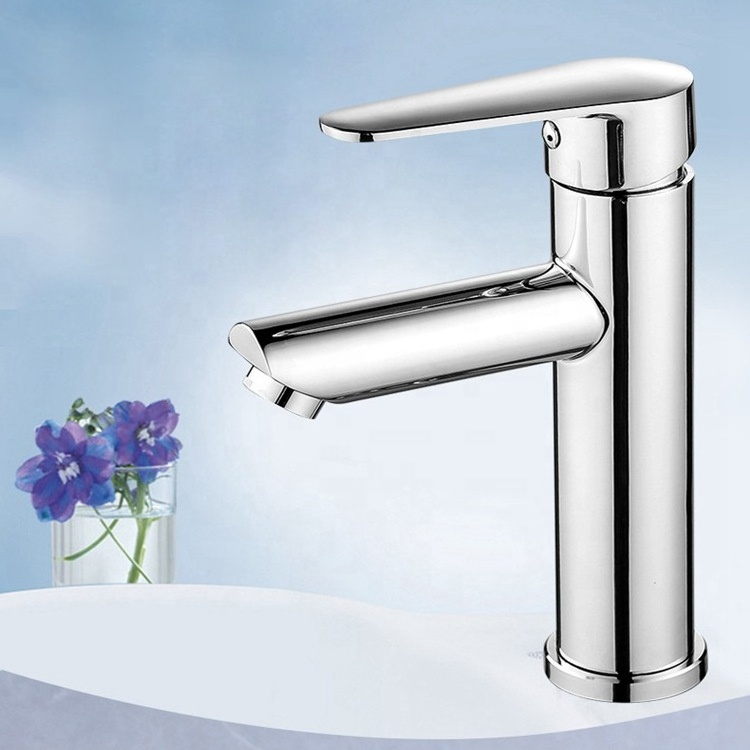 Commercial modern 304 stainless steel bathroom faucet single handle deck single hole washbasin faucet