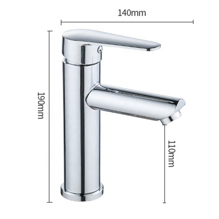 Commercial modern 304 stainless steel bathroom faucet single handle deck single hole washbasin faucet