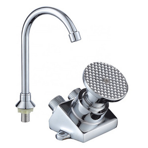 Hospital copper faucets hands free control water tap brass taps pedal valve foot operated faucet