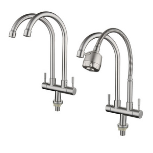 Stainless Steel 304 2 Handles Swivel Drinking Water Purifier Kitchen Sink Faucet