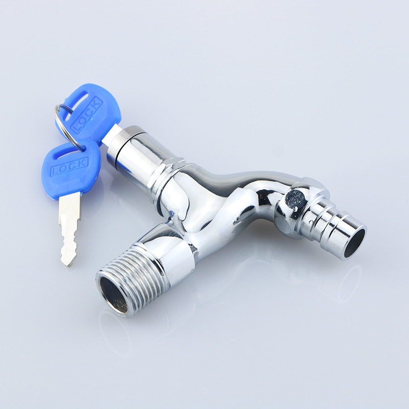 Portable Wash Water Faucet Household Outdoor Faucet With Lock Key Alloy Faucet Single Tap