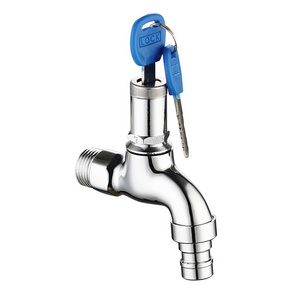 Portable Wash Water Faucet Household Outdoor Faucet With Lock Key Alloy Faucet Single Tap