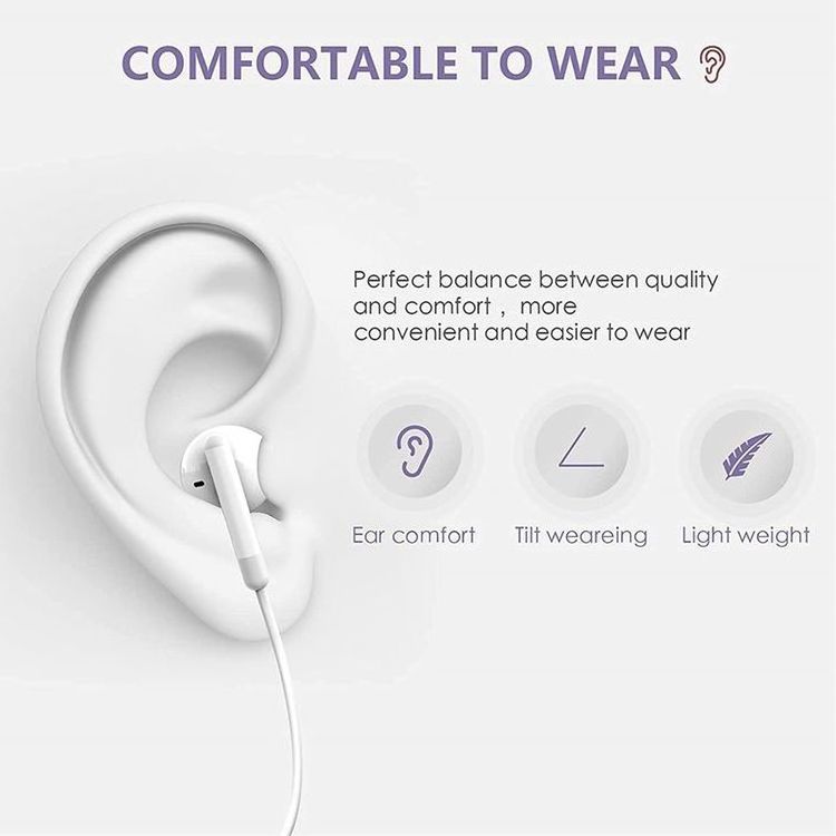 Popular Hot Selling In-ear invinsible 3.5mm mic wired earbuds headphones IP Handsfree Headset With Mic for iPhone