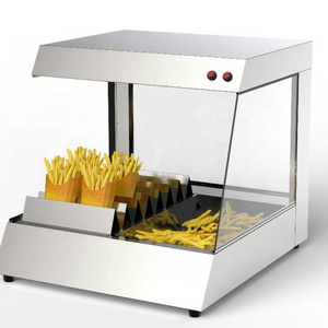 Hot Catering Equipment kfc Food Warmer Display Counter Top Commercial Chips Warmer French Fries Warmer