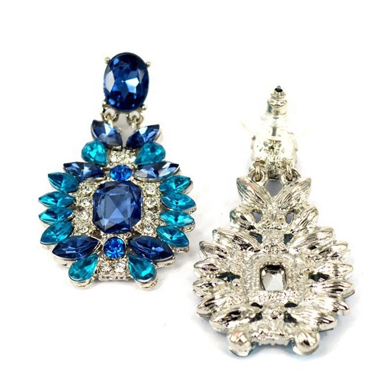 alloy for girls blue plastic cheap diamond earring