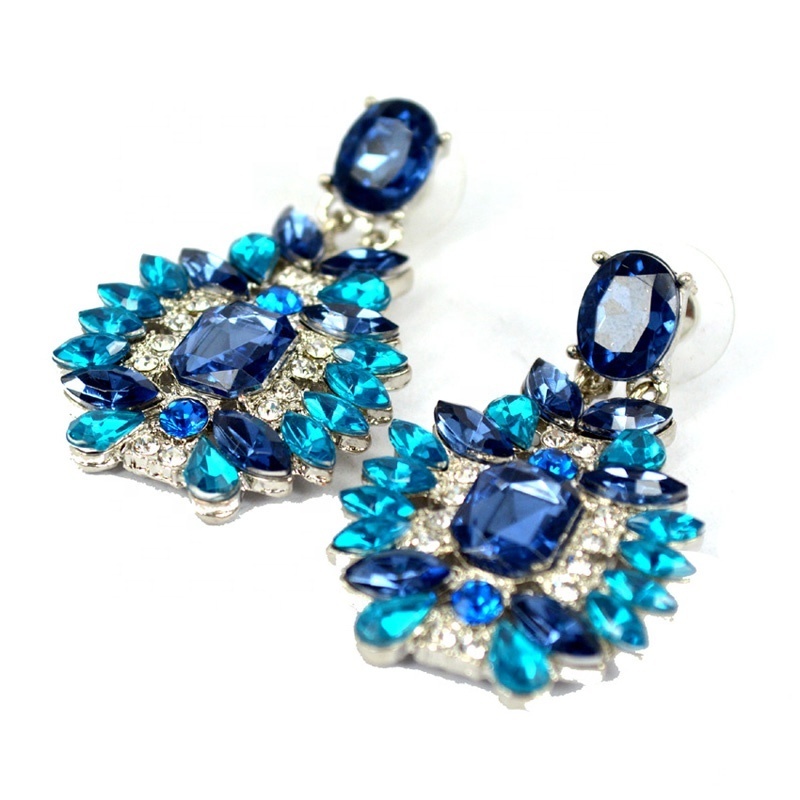 alloy for girls blue plastic cheap diamond earring