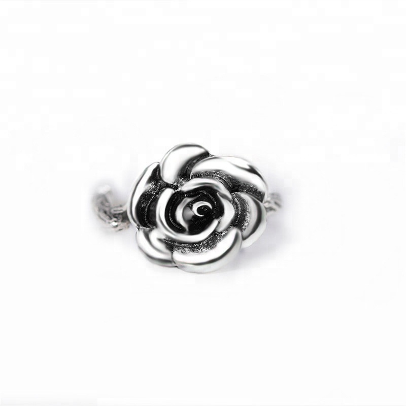 old vintage mexican silver engagement rose shaped ring