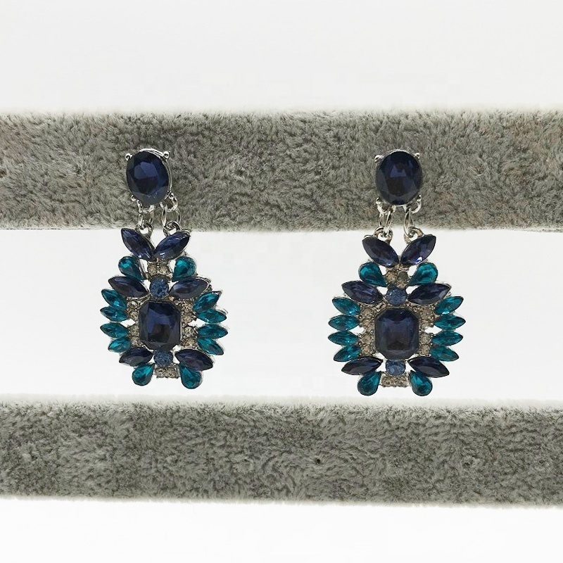 alloy for girls blue plastic cheap diamond earring