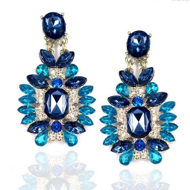 alloy for girls blue plastic cheap diamond earring