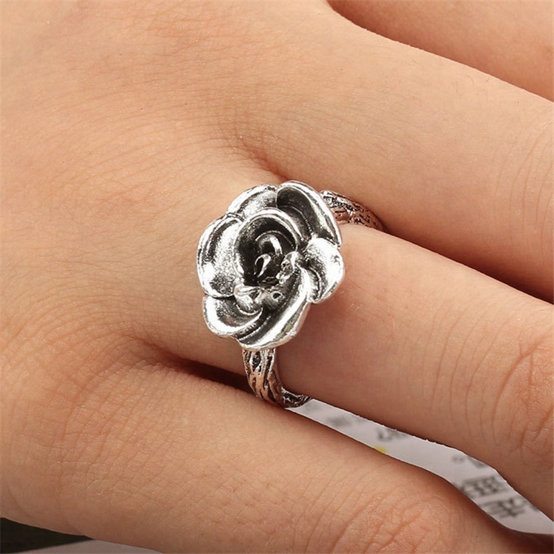 old vintage mexican silver engagement rose shaped ring