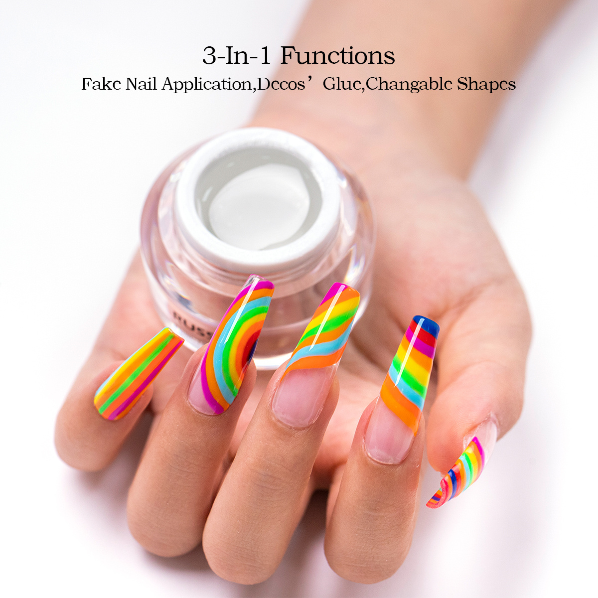 Latest Design Free Samples Russian Non-toxic Painless Long Lasting Solid Soft Nail Tips Glue Gel