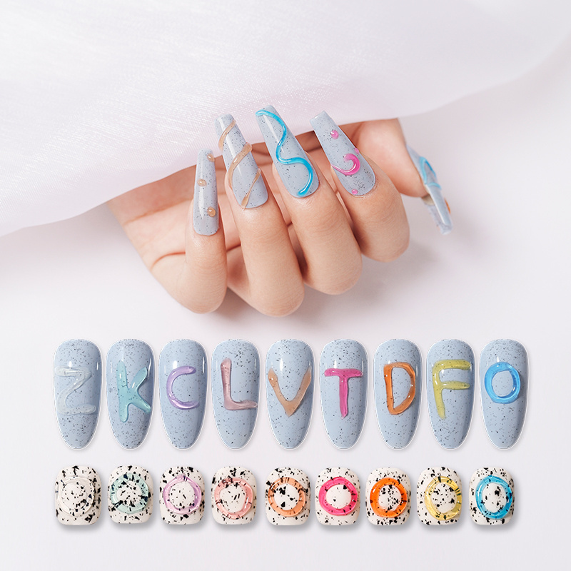 Vendeeni Nail Art Design Gummy Glue  Nail Polish Private Label DIY  Modeling Nail Gel 9 Colors 3D 5D Candy Gel Polish