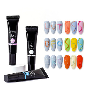 Vendeeni New Nail Art Design Gummy Glue Semipermanent Nail Polish Gel 9 Colors Candy Gel Polish Nail Supplies For Professional